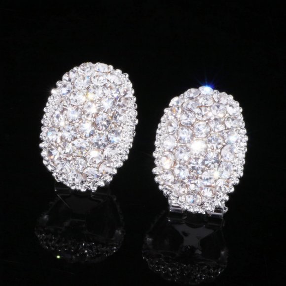 Romantic Cubic Zirconia Stone Stud Earrings - Picture 2 of 7